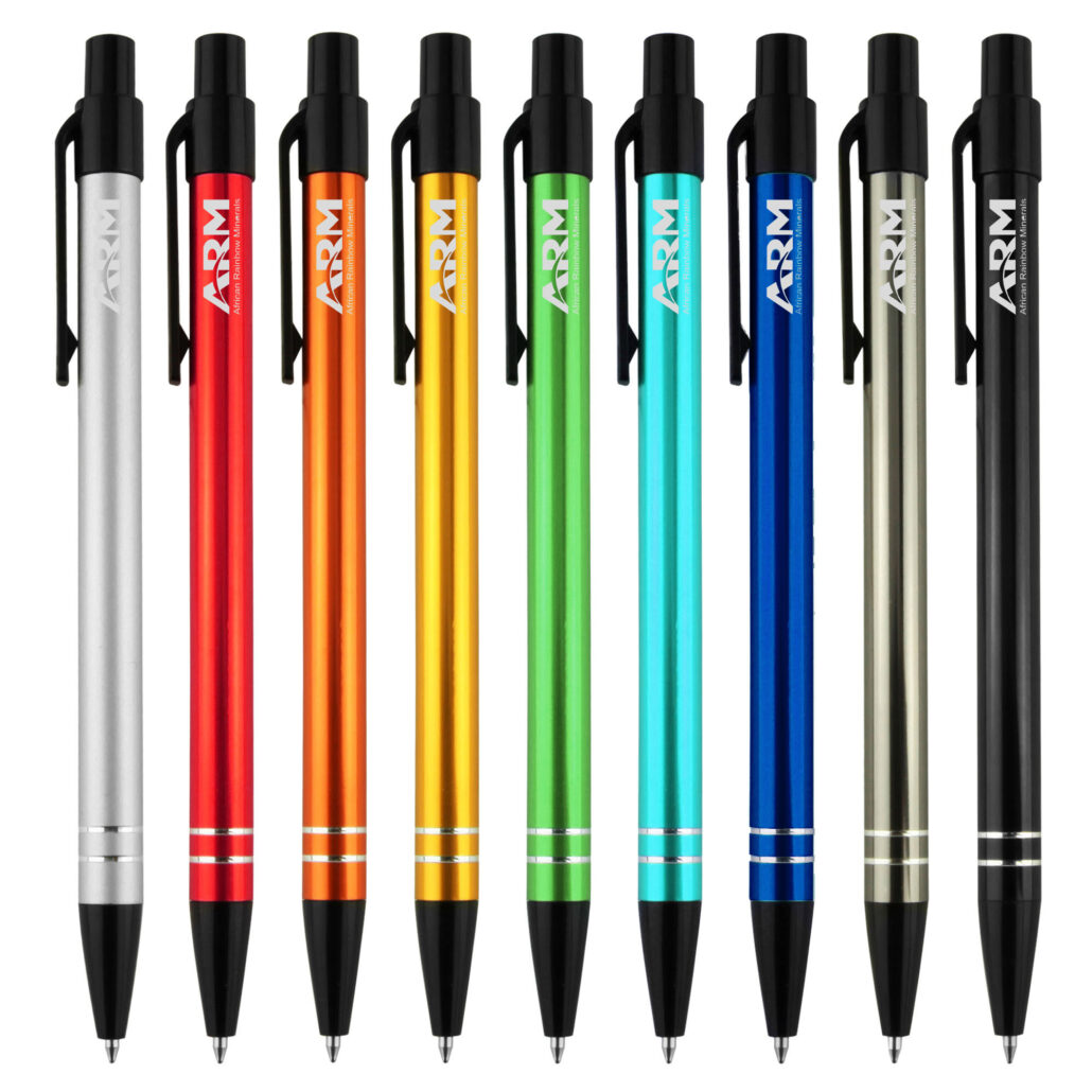 金屬筆 - 卡西亞 顏色範圍廣泛,可與企業或團隊顏色相匹配,纖細的筆筒配有易於伸縮的機構,筆筒末端有 2 個閃亮的銀色環。設計簡約時尚的鋁製金屬筆,採用閃亮豐富的金屬色和對比鮮明的黑色塑料飾邊。塑料十字型德國製造黑色墨水筆芯,1200米書寫距離,碳化鎢球為您提供優質書寫。這些書寫工具肯定會引起一些關注。Pad Print: 70mmW x 6mmH (barrel), Laser Engrave: 80mmW x 6mmH (barrel) 客製 - 卡西亞 mtp042_1-173849-3414