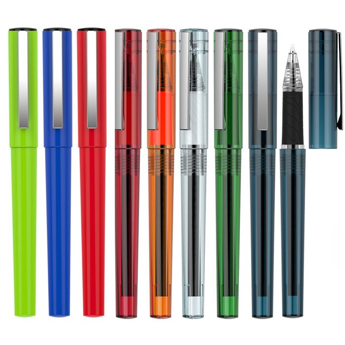 塑膠帶筆蓋中性筆 - 卡西亞 0.5mm黑色中性筆芯 透明桿 / 實色桿 大容量中性筆芯,矽膠筆握舒適耐寫,適合學生或辦公人群日常使用,企業Logo可訂製。 客製 - 卡西亞 20554_Pen_01