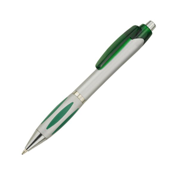 按動廣告筆 - 卡西亞 塑料按動筆, 噴銀筆桿,彩色透明筆夾,電鍍亮鉻配件,黑色筆芯, 碳化鎢鋼珠, 印刷位置: 筆桿: 40x6mm,筆夾: 25x5mm 客製 - 卡西亞 8195_pen_2