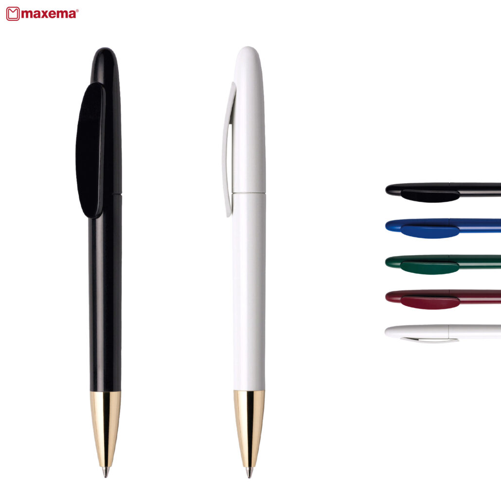 IC 400-C Gold 廣告筆 - 卡西亞 MAXEMA——意大利頂級品牌。 Icon 的設計是過去、現在和未來的完美結合,其設計旨在見證永恆的信息。其基本的線條和比例的微妙和諧是美學研究的成果,賦予 Icon 一種明確的風格,體現出精緻的簡約,始終新鮮,永不陳腐。筆夾和筆桿經過閃亮處理,帶有金色尖端。扭轉動作,由無毒、高強度 ABS 塑料製成。採用電鍍工藝對 ABS 筆尖進行鍍金,大號筆芯有黑色或藍色墨水可供選擇,書寫距離可達 2500 米。意大利設計和製造。每種顏色至少 1,000 件。Pad Print: 30mmW x 7mmH (upper barrel), 50mmW x 7mmH (lower barrel), 30mmW x 7mmH (clip), Direct Digital: 30mmW x 7mmH (upper barrel), 50mmW x 7mmH (lower barrel), 25mmW x 7mmH (clip) 客製 - 卡西亞 ic009_1-171540-2505