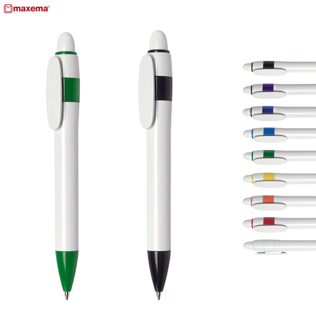 Polo 600-B 廣告筆 - 卡西亞 MAXEMA——意大利頂級品牌。 Polo Special 是 Polo 的別緻版本,完美融合了線性設計和蜿蜒精緻。筆的上下部分的曲線精確平衡,賦予其獨特的動感優雅外觀。一支筆身引人注目、寬大,等待您拿起它,發現它的握把可以讓您舒適、輕鬆地書寫。白色筆桿和筆夾採用光面處理,帶有彩色筆尖,可通過復位彈簧伸縮,由無毒、高強度 ABS 塑料製成,大容量筆芯有黑色或藍色墨水可供選擇,書寫距離可達 2500 米。意大利設計和製造。每種顏色至少 1,000 件。Pad Print: 50mmW x 8mmH (barrel), 30mmW x 5mmH (clip), Direct Digital: 30mmW x 5mmH (clip) 客製 - 卡西亞 polo003_1-175645-4166