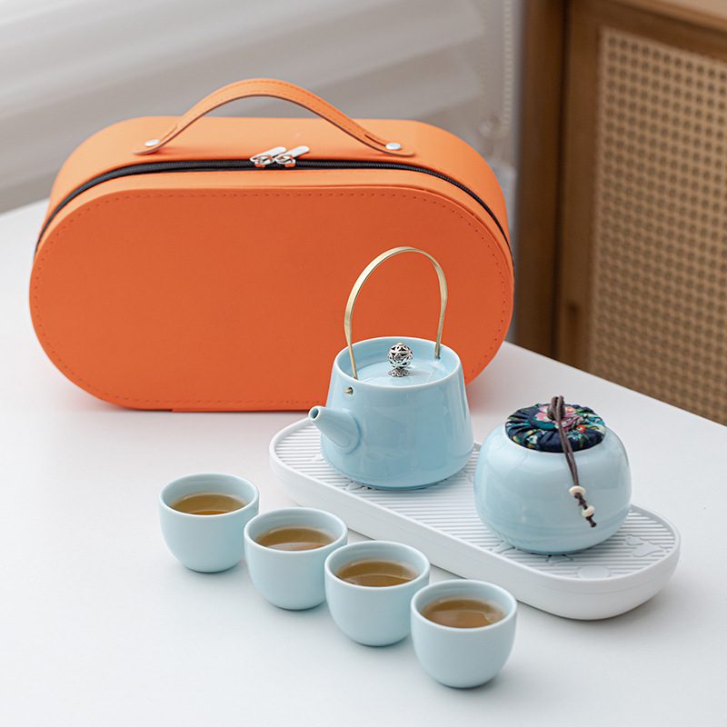 茶具套裝 - 卡西亞 茶盤*1, 杯*4,茶罐*1,茶壺*1 便攜旅行包裝,不佔空間,一體收納 可以局部印刷LOGO和標語 學校,家庭,教育機構,辦公室,政府部門,贈品派送 客製 - 卡西亞 31509_tea-set_1-122236-037
